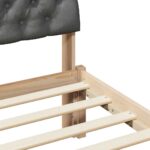 vidaXL Rám postele hnedá a tmavosivá 200 x 200 cm Borovicový masív – Obrázok 8