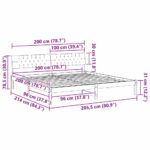 vidaXL Rám postele Hnedá a čierna 200 x 200 cm Borovicový masív – Obrázok 11
