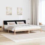 vidaXL Rám postele Hnedá a čierna 200 x 200 cm Borovicový masív – Obrázok 4