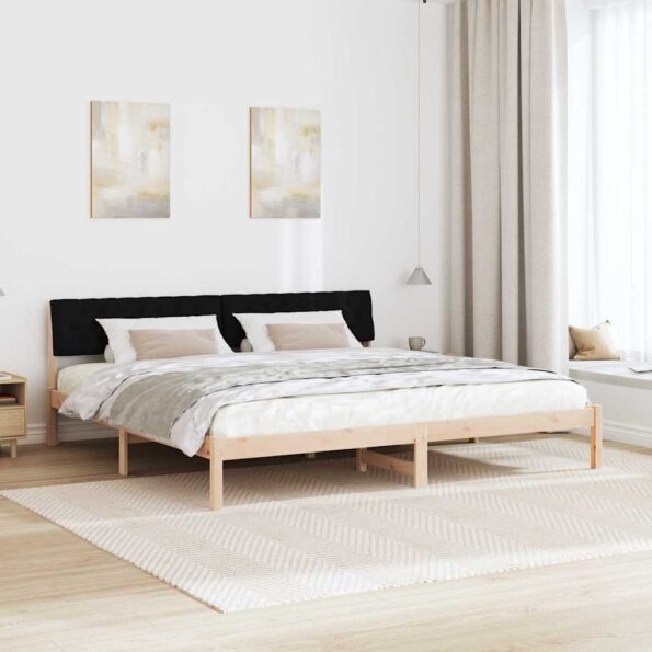 vidaXL Rám postele Hnedá a čierna 200 x 200 cm Borovicový masív – Obrázok 4