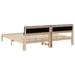 vidaXL Rám postele Hnedá a čierna 200 x 200 cm Borovicový masív – Obrázok 7