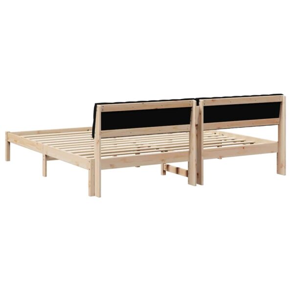 vidaXL Rám postele Hnedá a čierna 200 x 200 cm Borovicový masív – Obrázok 7
