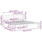 vidaXL Rám postele Hnedá a čierna 180 x 200 cm Borovicový masív – Obrázok 11