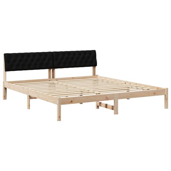 vidaXL Rám postele Hnedá a čierna 180 x 200 cm Borovicový masív – Obrázok 2