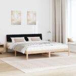 vidaXL Rám postele Hnedá a čierna 180 x 200 cm Borovicový masív – Obrázok 4