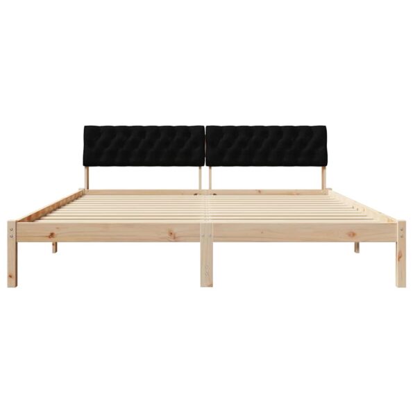 vidaXL Rám postele Hnedá a čierna 180 x 200 cm Borovicový masív – Obrázok 5