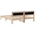 vidaXL Rám postele Hnedá a čierna 180 x 200 cm Borovicový masív – Obrázok 7