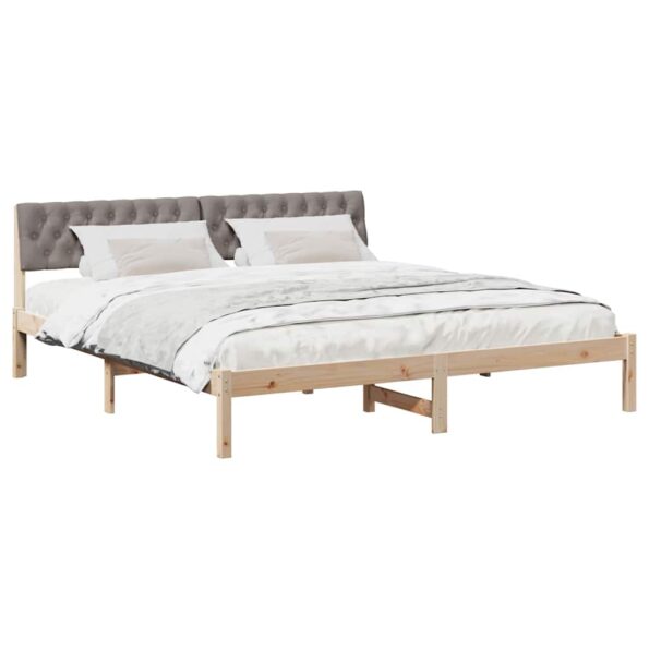 vidaXL Rám postele Hnedá a taupe 180 x 200 cm Borovicový masív – Obrázok 3