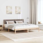 vidaXL Rám postele Hnedá a taupe 180 x 200 cm Borovicový masív – Obrázok 4