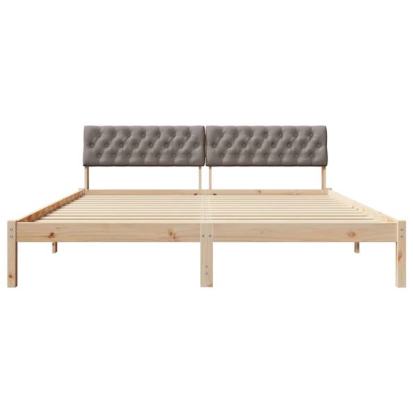 vidaXL Rám postele Hnedá a taupe 180 x 200 cm Borovicový masív – Obrázok 5