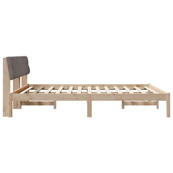 vidaXL Rám postele Hnedá a taupe 180 x 200 cm Borovicový masív – Obrázok 6
