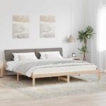 vidaXL Rám postele Hnedá a taupe 200 x 200 cm Borovicový masív