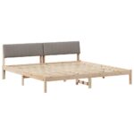 vidaXL Rám postele Hnedá a taupe 200 x 200 cm Borovicový masív – Obrázok 2