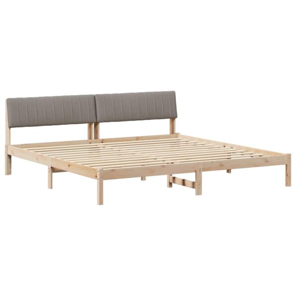 vidaXL Rám postele Hnedá a taupe 200 x 200 cm Borovicový masív – Obrázok 2