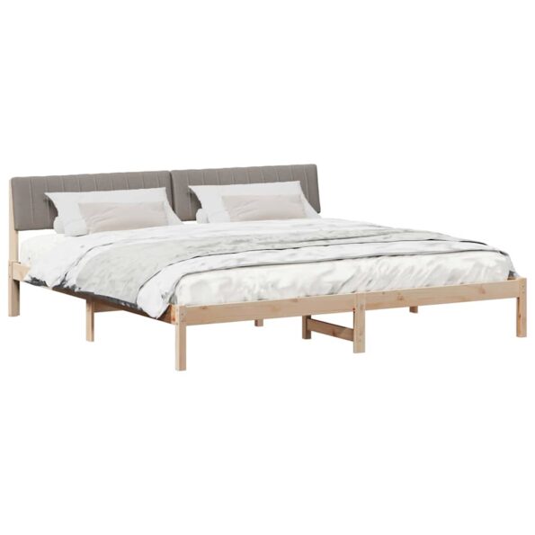 vidaXL Rám postele Hnedá a taupe 200 x 200 cm Borovicový masív – Obrázok 3