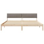 vidaXL Rám postele Hnedá a taupe 200 x 200 cm Borovicový masív – Obrázok 5