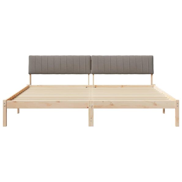 vidaXL Rám postele Hnedá a taupe 200 x 200 cm Borovicový masív – Obrázok 5