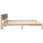 vidaXL Rám postele Hnedá a taupe 200 x 200 cm Borovicový masív – Obrázok 6