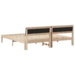 vidaXL Rám postele Hnedá a taupe 200 x 200 cm Borovicový masív – Obrázok 7