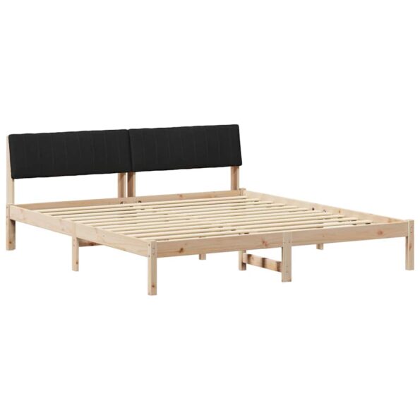 vidaXL Rám postele Hnedá a čierna 180 x 200 cm Borovicový masív – Obrázok 2