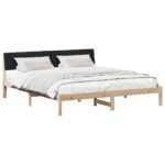 vidaXL Rám postele Hnedá a čierna 180 x 200 cm Borovicový masív – Obrázok 3
