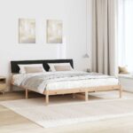 vidaXL Rám postele Hnedá a čierna 180 x 200 cm Borovicový masív – Obrázok 4
