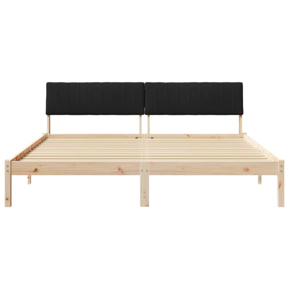 vidaXL Rám postele Hnedá a čierna 180 x 200 cm Borovicový masív – Obrázok 5