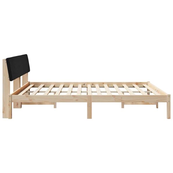 vidaXL Rám postele Hnedá a čierna 180 x 200 cm Borovicový masív – Obrázok 6