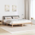 vidaXL Rám postele Hnedá a taupe 180 x 200 cm Borovicový masív – Obrázok 4