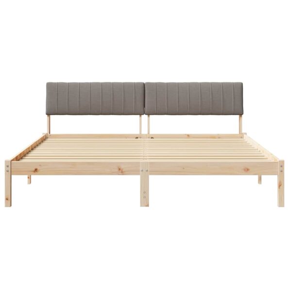 vidaXL Rám postele Hnedá a taupe 180 x 200 cm Borovicový masív – Obrázok 5