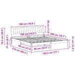 vidaXL Rám postele Biela a svetlosivá 180 x 200 cm Borovicový masív – Obrázok 11