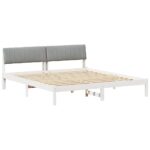 vidaXL Rám postele Biela a svetlosivá 180 x 200 cm Borovicový masív – Obrázok 2