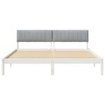 vidaXL Rám postele Biela a svetlosivá 180 x 200 cm Borovicový masív – Obrázok 5