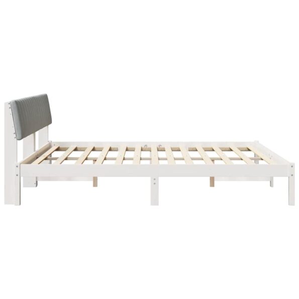 vidaXL Rám postele Biela a svetlosivá 180 x 200 cm Borovicový masív – Obrázok 6