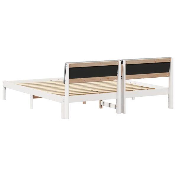 vidaXL Rám postele Biela a svetlosivá 180 x 200 cm Borovicový masív – Obrázok 7