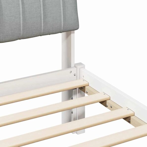 vidaXL Rám postele Biela a svetlosivá 180 x 200 cm Borovicový masív – Obrázok 8