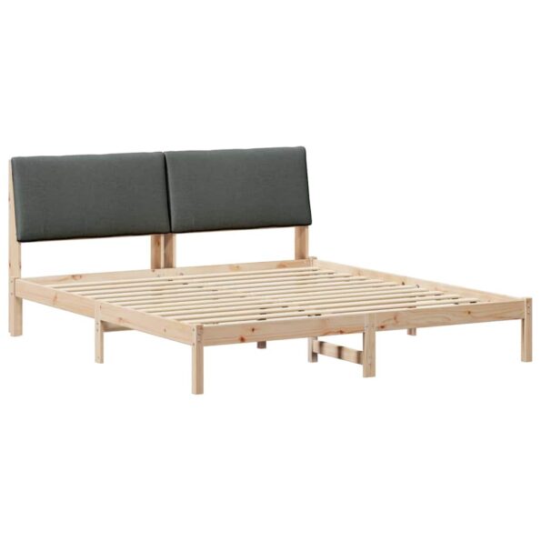 vidaXL Rám postele hnedá a tmavosivá 200 x 200 cm Borovicový masív – Obrázok 2