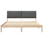vidaXL Rám postele hnedá a tmavosivá 200 x 200 cm Borovicový masív – Obrázok 5
