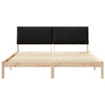 vidaXL Rám postele Hnedá a čierna 200 x 200 cm Borovicový masív – Obrázok 5