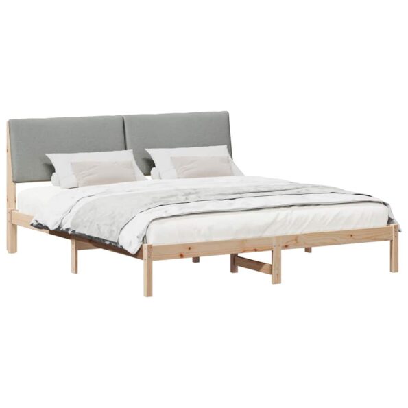vidaXL Rám postele Hnedá a svetlo šedá 180 x 200 cm Borovicový masív – Obrázok 3