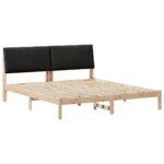 vidaXL Rám postele Hnedá a čierna 180 x 200 cm Borovicový masív – Obrázok 2