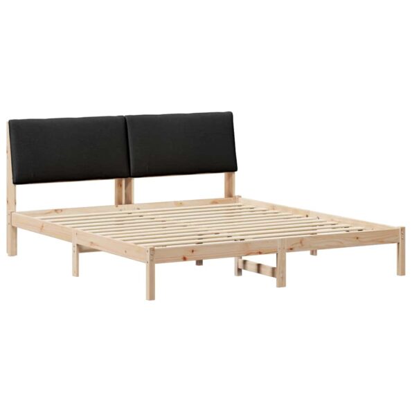 vidaXL Rám postele Hnedá a čierna 180 x 200 cm Borovicový masív – Obrázok 2