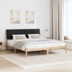vidaXL Rám postele Hnedá a čierna 180 x 200 cm Borovicový masív – Obrázok 4