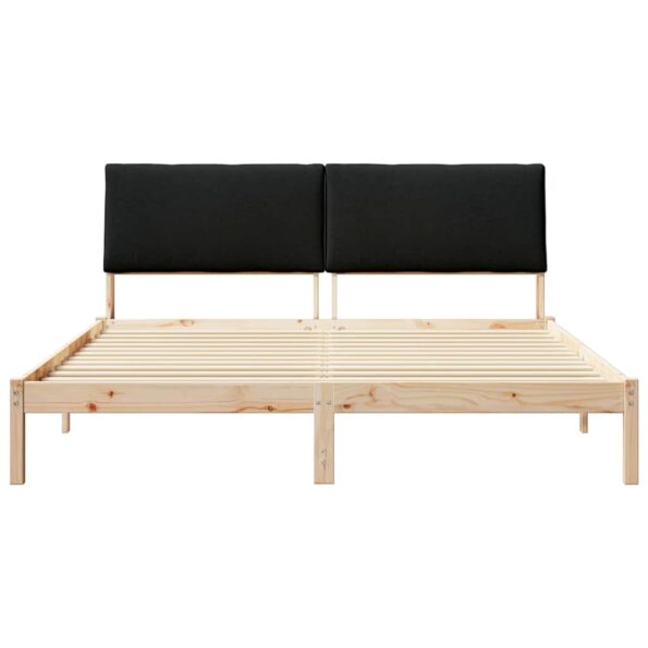vidaXL Rám postele Hnedá a čierna 180 x 200 cm Borovicový masív – Obrázok 5