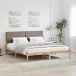 vidaXL Rám postele Hnedá a taupe 180 x 200 cm Borovicový masív