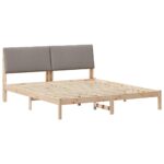 vidaXL Rám postele Hnedá a taupe 180 x 200 cm Borovicový masív – Obrázok 2