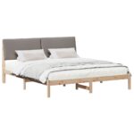 vidaXL Rám postele Hnedá a taupe 180 x 200 cm Borovicový masív – Obrázok 3