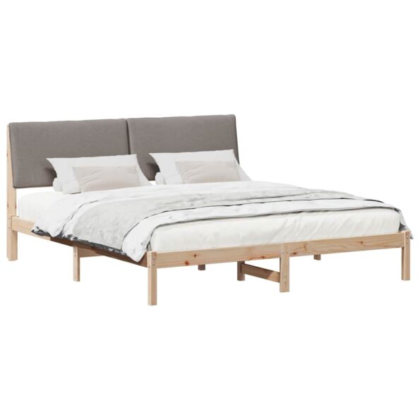 vidaXL Rám postele Hnedá a taupe 180 x 200 cm Borovicový masív – Obrázok 3