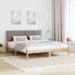vidaXL Rám postele Hnedá a taupe 180 x 200 cm Borovicový masív – Obrázok 4