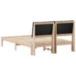 vidaXL Rám postele Hnedá a čierna 160 x 200 cm Borovicový masív – Obrázok 7